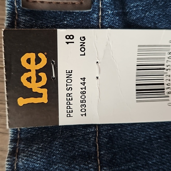 LEE Pepper Stone Long Tapered Leg Mid Rise Size 18 New With Tags - Picture 6 of 6